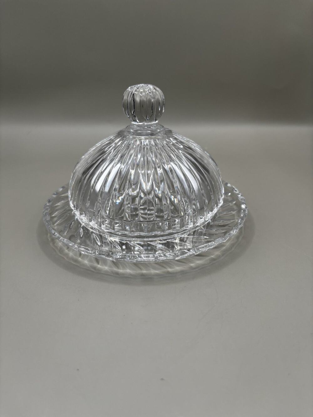 Vintage Crystal Godinger Shannon Dome Cheese Or Butter Dish Cloche